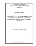 Luận văn Thạc sĩ Kinh tế: Tác động của uy tín công ty kiểm toán đến quản trị lợi nhuận (earnings management) tại các ngân hàng TMCP Việt Nam