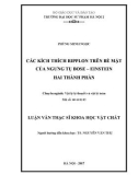 Luận văn Thạc sĩ Khoa học vật chất: Các kích thích Ripplon trên bề mặt của ngưng tụ Bose – Einstein hai thành phần