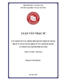 Luận văn Thạc sĩ Tài chính Ngân hàng: Các nhân tố tác động đến quyết định sử dụng dịch vụ ngân hàng điện tử của khách hàng cá nhân tại thành phố Hà Nội