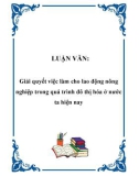 LUẬN VĂN: Giải quyết việc làm cho lao động nông nghiệp trong quá trình đô thị hóa ở nước ta hiện nay