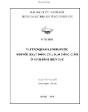 Luận văn Thạc sỹ: Vai trò quản lý nhà nước đối với hoạt động của đạo công giáo ở Ninh Bình hiện nay