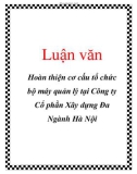 Luận văn: Hoàn thiện cơ cấu tổ chức bộ máy quản lý tại Công ty Cổ phần Xây dựng Đa Ngành Hà Nội