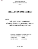 Khóa luận tốt nghiệp chuyên ngành Tài chính: Giải pháp nâng cao hiệu quả sử dụng vốn lưu động tại Công ty Trách nhiệm Hữu hạn Một thành viên Cường Đạt