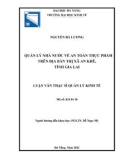 Luận văn Thạc sĩ Quản lý kinh tế: Quản lý nhà nước về an toàn thực phẩm trên địa bàn Thị xã An Khê tỉnh Gia Lai