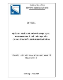 Tóm tắt luận văn Thạc sĩ Quản lý kinh tế: Quản lý nhà nước đối với hoạt động kinh doanh cá thể trên địa bàn quận Liên Chiểu, thành phố Đà Nẵng