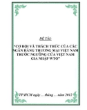 Cơ hội và thách thức của các ngân hàng thương mại việt nam trước ngưỡng cửa việt nam gia nhập WTO