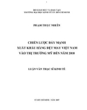 Luận văn Thạc sĩ Kinh tế: Chiến lược đẩy mạnh xuất khẩu hàng dệt may Việt Nam vào thị trường Mỹ đến năm 2010