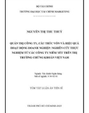 Tóm tắt Luận án Tiến sĩ Tài chính Ngân hàng: Quản trị công ty, cấu trúc vốn và hiệu quả hoạt động doanh nghiệp: Nghiên cứu thực nghiệm từ các công ty niêm yết trên thị trường chứng khoán Việt Nam