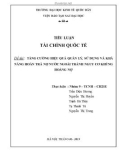 Tiểu luận tài chính quốc tế: Tăng cường hiệu quả quản lý, sử dụng và khả năng hoàn trả nợ nước ngoài tránh nguy cơ khủng hoảng nợ