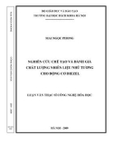 Luận văn Thạc sĩ Khoa học: Nghiên cứu chế tạo và đánh giá chất lượng nhiên liệu nhũ tương cho động cơ diezel