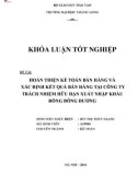 Khóa luận tốt nghiệp: Hoàn thiện kế toán bán hàng và xác định kết quả bán hàng tại Công ty Trách nhiệm hữu hạn Xuất nhập khẩu Rồng Đông Dương