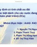 Tiểu luận: Các quy định có tính chất ưu đãi và khác biệt dành cho các nước đang phát triển & kém phát triển(LDCs)