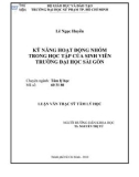 Luận văn Thạc sĩ Tâm lí học: Kỹ năng hoạt động nhóm trong học tập của sinh viên trường Đại học Sài Gòn