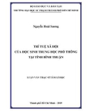 Luận văn Thạc sĩ Tâm lí học: Trí tuệ xã hội của học sinh trung học phổ thông tại tỉnh Bình Thuận