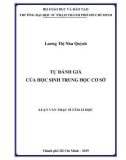 Luận văn Thạc sĩ Tâm lí học: Tự đánh giá của học sinh trung học cơ sở