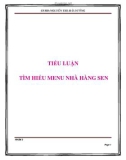 Tiểu luận: Tìm hiểu menu nhà hàng Sen