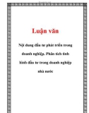 Luận văn: Nội dung đầu tư phát triển trong doanh nghiệp. Phân tích tình hình đầu tư trong doanh nghiệp nhà nước