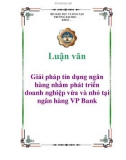 Luận văn tốt nghiệp: Giải pháp tín dụng ngân hàng nhằm phát triển doanh nghiệp vừa và nhỏ tại VPBank