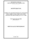 Tóm tắt Luận án Tiến sĩ: Nghiên cứu giải pháp tín dụng của ngân hàng nông nghiệp và phát triển nông thôn tỉnh Đăk Nông đối với hộ sản xuất cà phê