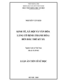 Luận án Tiến sĩ Lịch sử học: Kinh tế, xã hội và văn hóa làng Cổ Định (Thanh Hóa) đến đầu thế kỷ XX