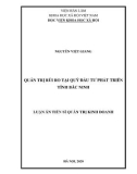 Luận án Tiến sĩ Quản trị kinh doanh: Quản trị rủi ro tại quỹ đầu tư phát triển tỉnh Bắc Ninh