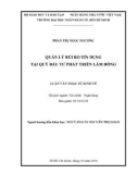 Luận văn Thạc sĩ Kinh tế: Quản lý rủi ro tín dụng tại Quỹ Đầu tư phát triển Lâm Đồng
