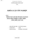 Khóa luận tốt nghiệp: Phòng ngừa rủi ro tín dụng của Ngân hàng Nông nghiệp và Phát triển Nông thôn Việt Nam