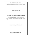 Luận văn Thạc sĩ Sinh học: Khảo sát sự kháng kháng sinh của Klebsiella Pneumoniae tại Viện Pasteur TP. Hồ Chí Minh