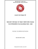 Luận văn Thạc sĩ Tài chính ngân hàng: Thu hút vốn đầu tư trực tiếp nước ngoài vào tỉnh Đồng Nai Giai đoạn 2021-2025