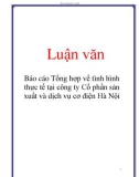 Báo cáo Tổng hợp về tình hình thực tế tại công ty Cổ phần sản xuất và dịch vụ cơ điện Hà Nội