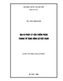 Luận văn Thạc sĩ Luật học: Địa vị pháp lý của Thẩm phán trong tố tụng hình sự Việt Nam