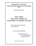 Luận văn Thạc sĩ Kinh tế: Phát triển khu công nghiệp thành phố Cần Thơ đến năm 2020