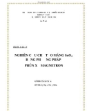 Tiểu luận Vật lý: Nghiên cứu chế tạo màng SnO2 bằng phương pháp phún xạ Magnetron