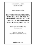 Tóm tắt Luận văn Thạc sĩ Quản trị kinh doanh: Hoàn thiện công tác thanh tra nhánh Ngân hàng Nhà nước tỉnh Đắk Lắk đối với các Ngân hàng thương mại trên địa bàn