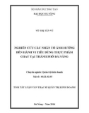 Tóm tắt luận văn Thạc sĩ Quản trị kinh doanh: Nghiên cứu các nhân tố ảnh hưởng đến hành vi tiêu dùng thực phẩm chay tại thành phố Đà Nẵng