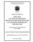 Tóm tắt luận văn Thạc sĩ Quản trị kinh doanh: Phân tích các nhân tố ảnh hưởng đến hành vi tiêu dùng hàng Việt của người dân trên địa bàn tỉnh Trà Vinh