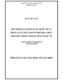 Tóm tắt luận văn Thạc sĩ Luật học: Quy định của pháp luật quốc tế và pháp luật Việt Nam về phương thức nhờ thu trong thanh toán quốc tế