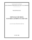 Luận văn Thạc sĩ Kinh tế: Những hạn chế trong xuất khẩu lao động của Việt Nam