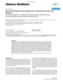 Báo cáo y học: Recent developments of acupuncture in Australia and the way forward