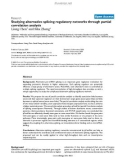 Báo cáo y học: Studying alternative splicing regulatory networks through partial correlation analysis