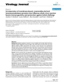 Báo cáo khoa học: Incorporation of membrane-bound, mammalian-derived immunomodulatory proteins into influenza whole virus vaccines boosts immunogenicity and protection against lethal challenge