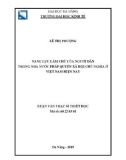 Tóm tắt Luận văn Thạc sĩ Triết học: Năng lực làm chủ của người dân trong Nhà nước pháp quyền xã hội chủ nghĩa ở Việt Nam hiện nay