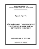 Luận văn Thạc sĩ Toán học: Bài toán dạng Cauchy cho hệ phương trình vi phân hàm tuyến tính hai chiều