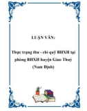 Luận văn về: Thực trạng thu - chi quỹ BHXH tại phòng BHXH huyện Giao Thuỷ (Nam Định)