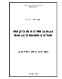 Luận văn Thạc sĩ Luật học: Thẩm quyền xét xử sơ thẩm của Tòa án trong Luật Tố tụng hình sự Việt Nam