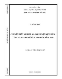 Luận án Tiến sĩ Lịch sử: Chuyển biến kinh tế, xã hội huyện Vị Xuyên, tỉnh Hà Giang từ năm 1986 đến năm 2010