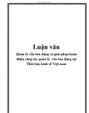 Luận văn: Quản lý vốn lưu động và giải pháp hoàn thiện công tác quản lý vốn lưu động tại Thời báo kinh tế Việt nam