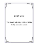 LUẬN VĂN: Vận dụng lý luận Mác - Lênin về sở hữu tư liệu sản xuất ở nước ta