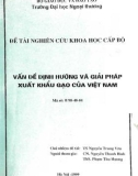 Luận văn: Vấn đề định hướng và giải quyết xuất khẩu gạo của Việt Nam