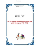 LUẬN VĂN: Vai trò của văn hoá kinh doanh trong đàm phán thương mại Việt - Nhật